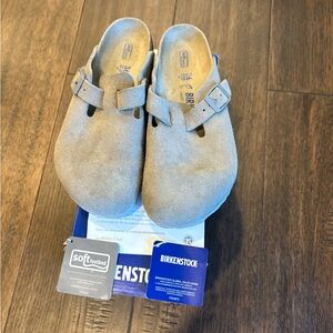 Birkenstock Boston, Regular Fit,  Softbed, Stone Coin Size 36